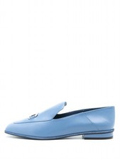 Salvatore Ferragamo Women's Square Toe Loafers Sky Blue