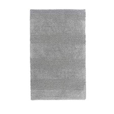 Knightsbridge Stylish Wide Cut Design Cotton Bath Rug 17" X 24" Silver
