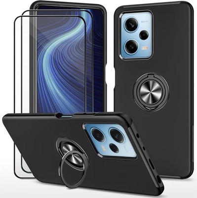 Handyhülle Schwarz Stoßfest mit Ringhalterung für Redmi Note 12 Pro 5G Poco X5