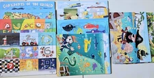 11 PlayMonster 25 Piece Learning Puzzles Ages 3+ MAPS FISH NUMBERS ABC ANIMALS