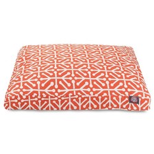 Orange Aruba Large Rectangle Indoor Outdoor Pet Dog Bed With Removable Washable