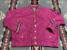 Vintage OK Clothing Co Magenta Cotton Jacket USA Made 80s T46