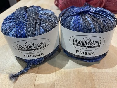 2 Skeins Cascade Yarns Prisma Blue Ribbon Yarn Made In Italy