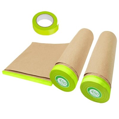 Masking Paper, paint masking, 2 Pack Automotive Paint Paper Roll with Tape, T...