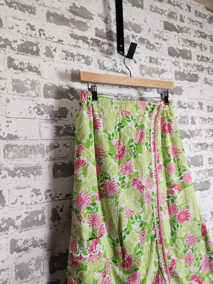 Falda Lilly Pulitzer envolvente cubierta toalla de playa talla S/XS tela de felpa verde flora Foto 2 de 4