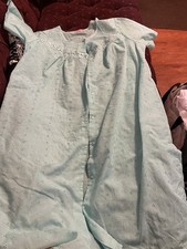 Loti Fashion Button Down OSFM Teal House Coat Short Sleeves