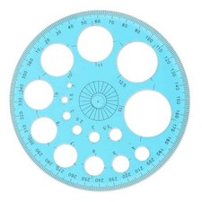 Circle Template for Drawing, Plastic Circle Stencil Geometric Circle Ruler blue