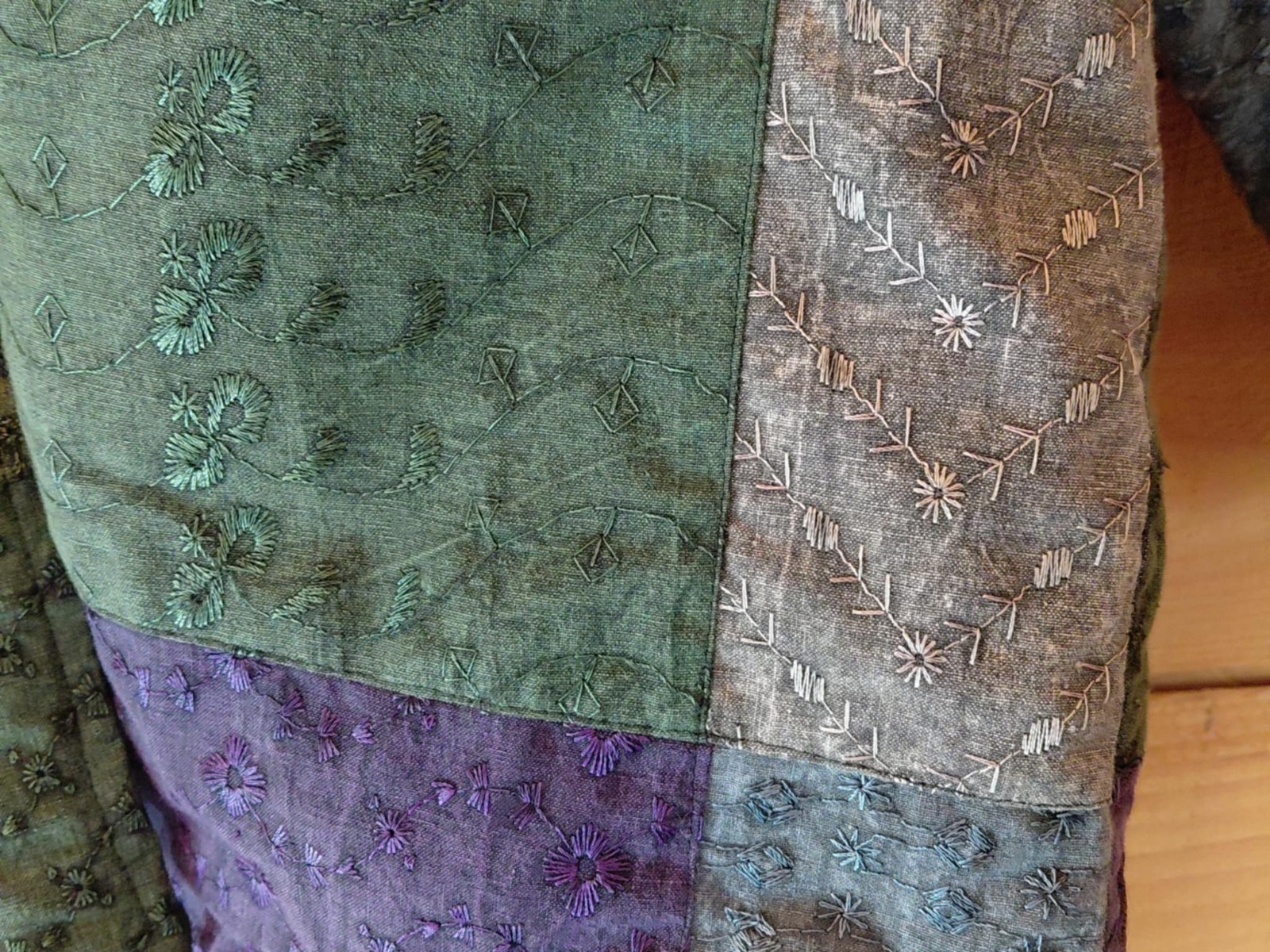Sacred Threads Boho Patchwork Quilted Art To Wear… - image 3