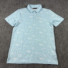 Travis Mathew Polo Shirt Mens Large Blue Heater Golf Featherweight City