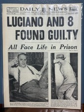VINTAGE NEWSPAPER HEADLINE CHARLES LUCKY LUCI...