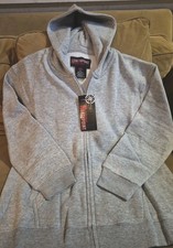 Gray Hoodie Child Size 10/12 Zip Up With Pockets