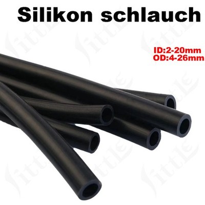 Schwarz Silikon Schlauch Vakuumschlauch Unterdruckschlauch ID 2-20mm OD 4-26mm