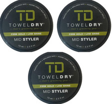 3 TD Towel Dry FIRM HOLD LOW SHINE Mid Styler 2.5 oz ea 223 
