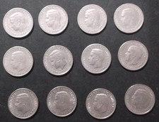 12 x Grecia 50 Lepta 1966 CORONA - Hércules KM#88 monedas griegas REY CONSTANTINO II