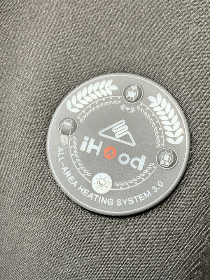 Mens Heated Jacket with Detachable Hood Waterproof Winter Outdoor Size 3XL Black - Image 3 of 4