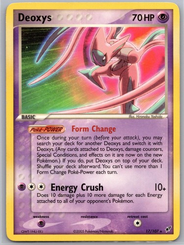 Deoxys 17/107 Rare Deoxys Pokemon Moderately Played