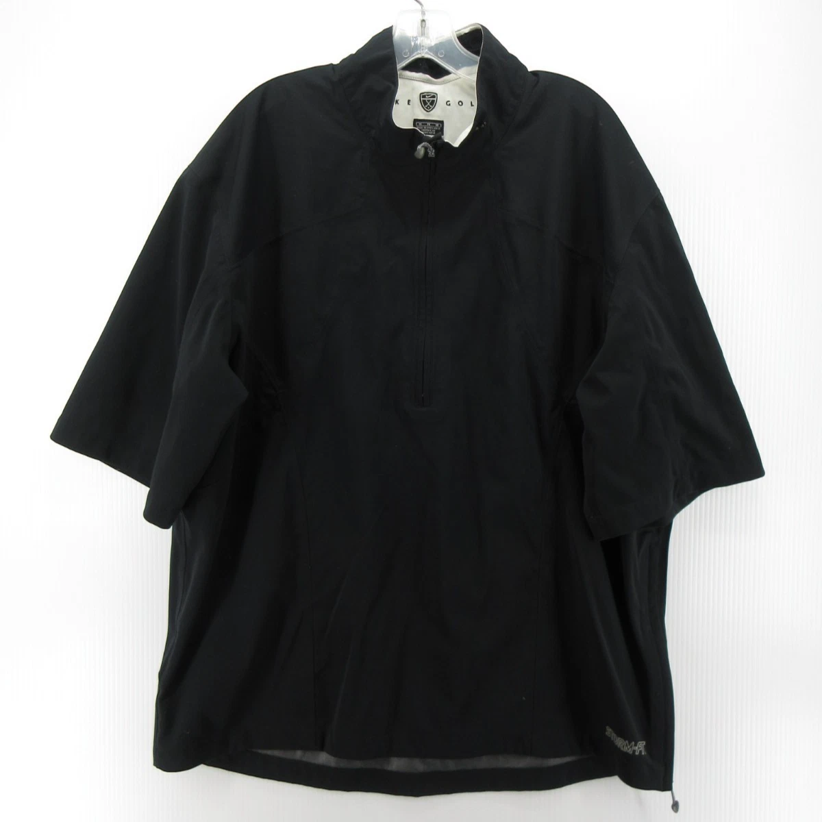 Nike Golf Jacket Men XL Black Storm Fit 1/4 Zip Windbreaker Coat Sportswear Y2K