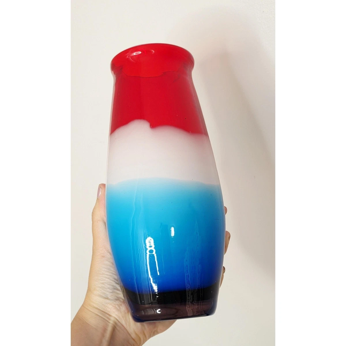 蓝色玻璃花瓶花瓶| eBay