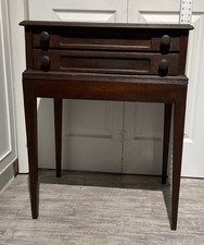 Antique Wood Table 2 Drawer Night Stand End T...
