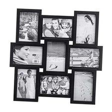 4x6 9-Opening Collage Picture Frame - Displays Nine 4x6 Pictures - Black