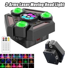 U King RGBW 3 Arms Laser LED Moving Head Light Disco Stage Lighting Beam DMX512