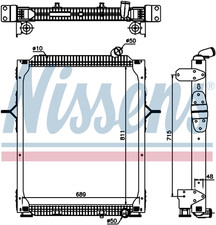 Nissens Engine Coolant Radiator 67206 for eg. RENAULT TRUCKS PREMIUM (2006) PREM