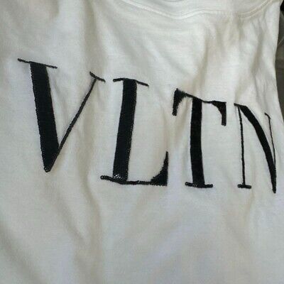 Valentino VLTN Rogo T-Shirt Women XS Size White spangle Used Valentino VLTN Rogo T-Shirt Women XS Size White spangle Used