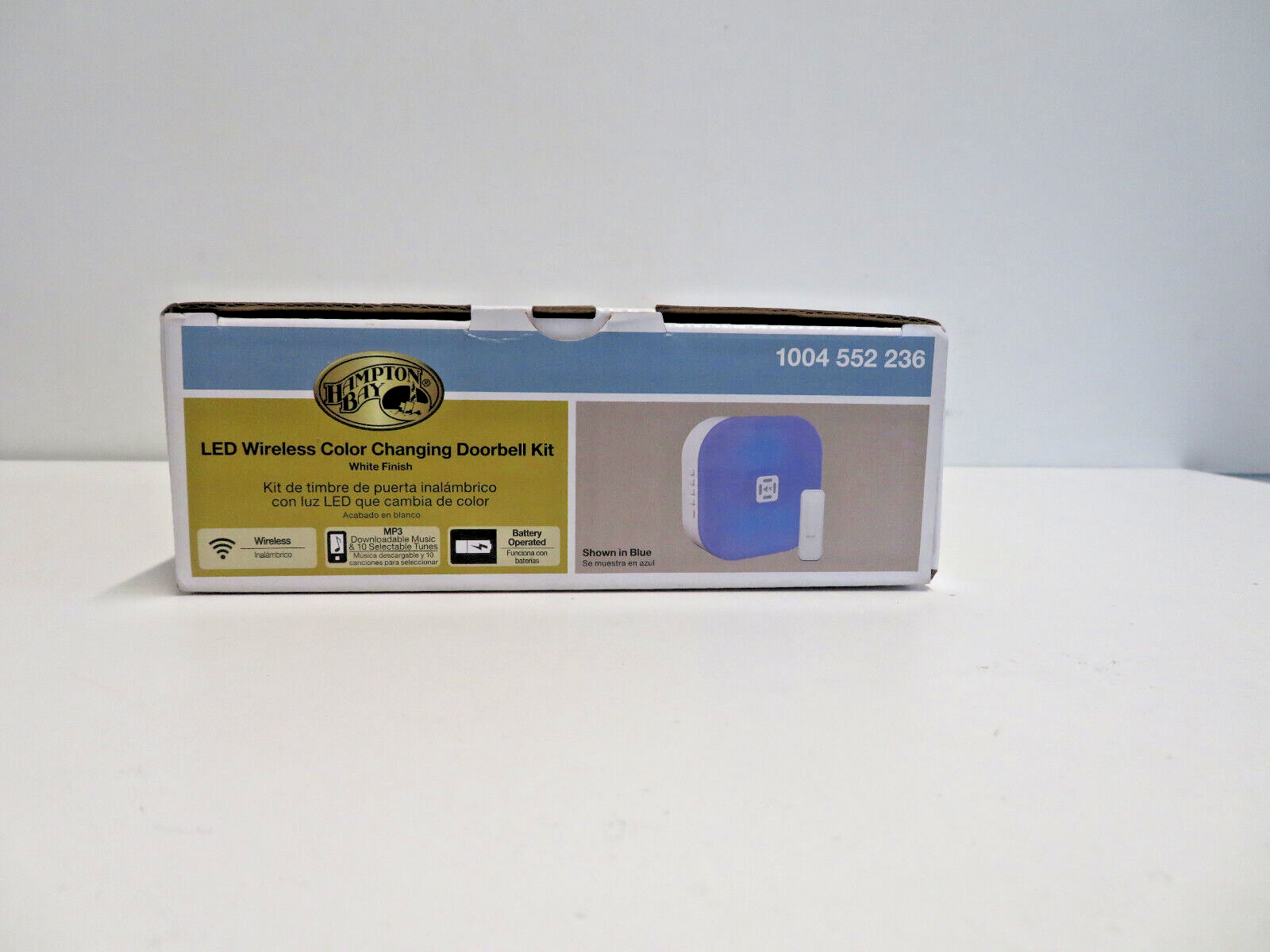 Hampton Bay LED Wireless Color Changing Doorbell Kit White Finish Mp3