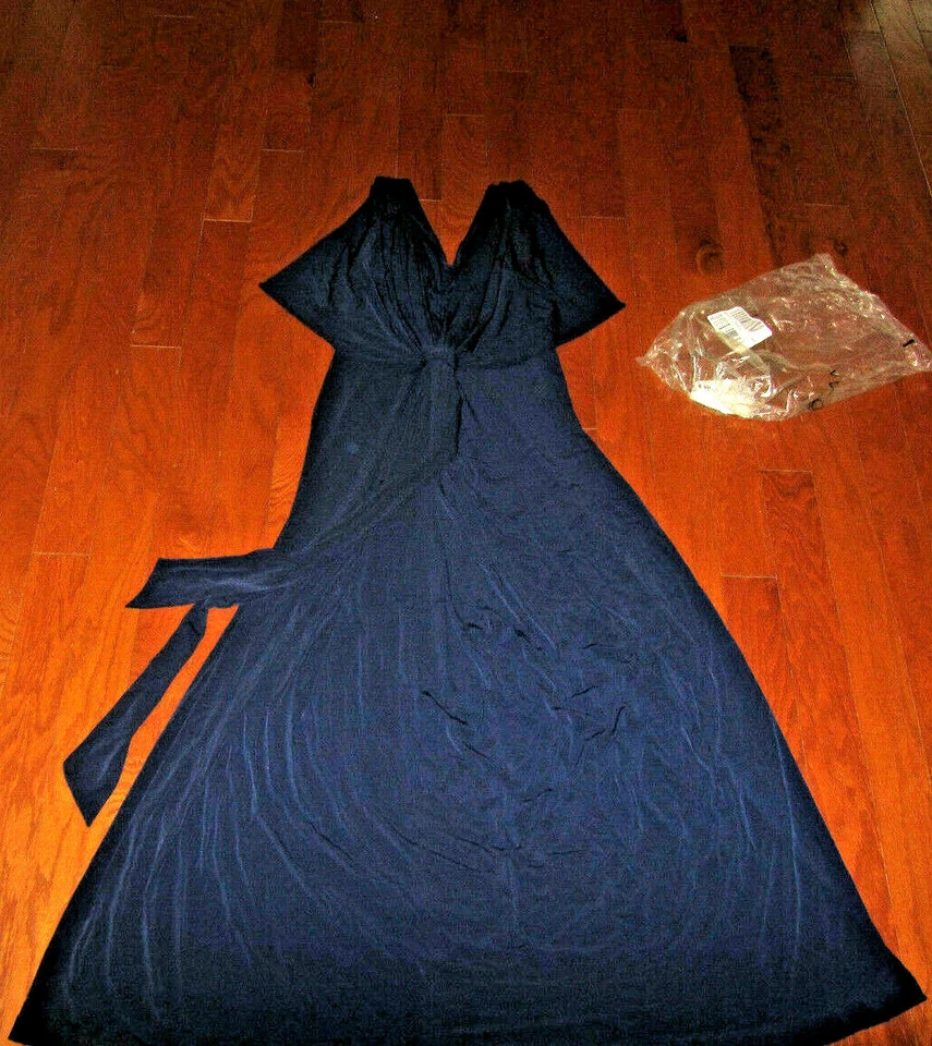 L 12 ❤️ 维多利亚的秘密女神 MJ MAXI 连衣裙短袖 ❤️官方派对蓝色 — 第 3/4 张图片