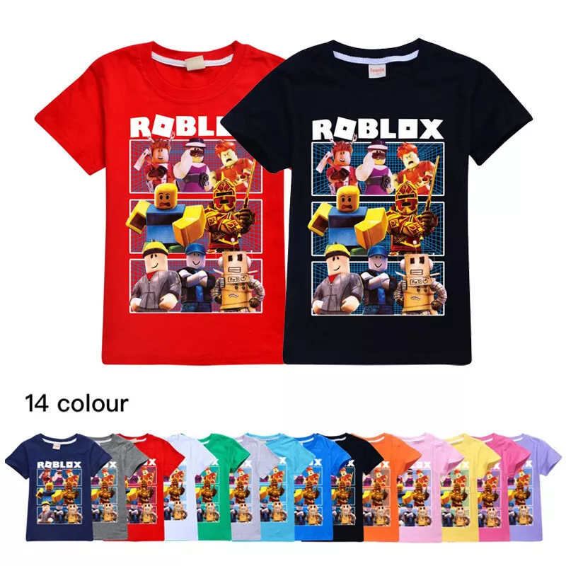 New Boys Girls Summer Casual Short Sleeve T-Shirt Roblox Kids Cotton T-Shirt  Top