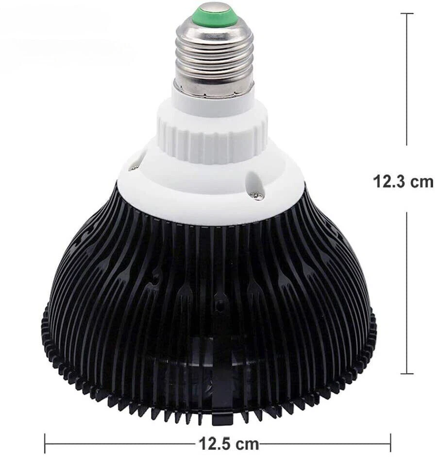 E27 LED Aquarium Spotlight Bulb Full Spectrum Fish Tank Marine Plant Lamp 12-54W - Image 4 of 4