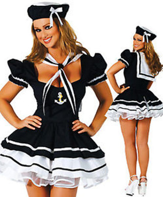 Halloween Ladies Sailor Costume Dress Outfit Lingerie Underwear 8-18
