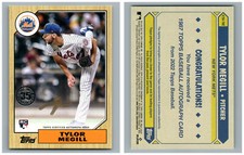 2022 TOPPS 1987 RARE SP GOLD AUTO AUTOGRAPH ON CARD RC 87BA-TME TYLOR MEGILL MET