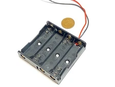 Battery Holder 4 AA Case Box Wire Leads four Batteries 6V B26