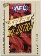 2003 AFL SELECT XL ULTRA (SERIES 2 CARDS) PICK FROM MENU LOT & COMPLETE YOUR SET