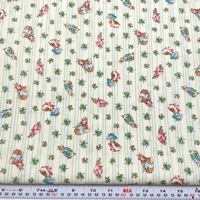 Beatrix Potter 2006 Quilting Treasures Striped Cotton Fabric by the HALF YARD