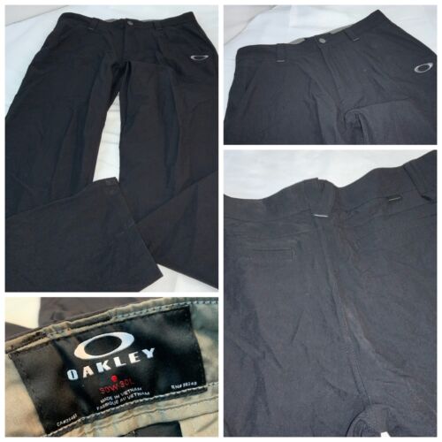 Pantalon de golf Oakley 30x28 noir poly extensible avant plat sans défauts YGI A2-14 - Photo 1 sur 10