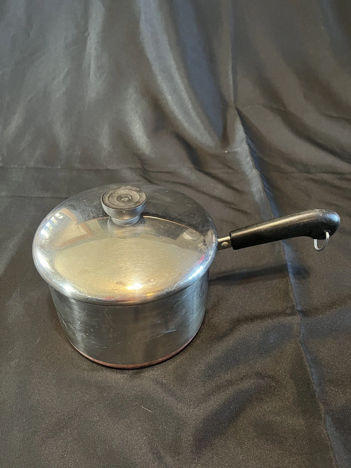 Vintage Revere Ware 3 Quart Sauce Pan w/Lid Copper Bottom Clinton ILL 99 C