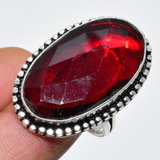 Garnet Silver Ring 925 Sterling Silver Ring Handmade Gemstone Ring Women's Ring