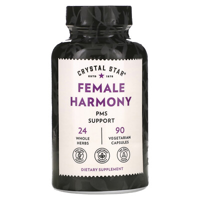 Crystal Star Female Harmony 90 Veggie Caps Gluten-Free, GMP Quality Assured,