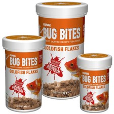 Fluval Bug Bites Goldfish Flakes Aquarium Fish Food Insect Fly Larvae 3 Sizes