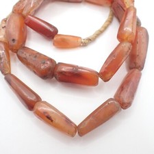 28" strand ancient AGATE CARNELIAN STONE trade beads estate African collection