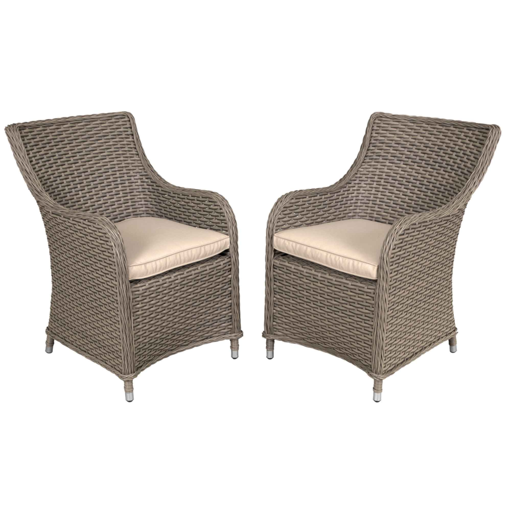 Dellonda DG64 Chester Rattan Outdoor Garden Dining Table Seat Chairs Cushions