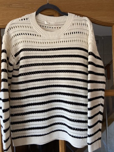 H \u0026 M Black And White Open Knit Jumper 