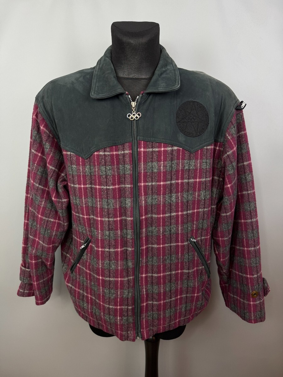 VINTAGE ADIDAS FLANELL JACKET OLYMPIC CENTENNIAL COLLECTION MENS