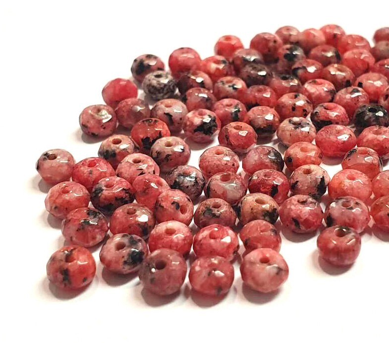 30 Achat Perlen 4mm Rondell Edelsteine Halbedelstein Schmuckperlen Agate Wahlen