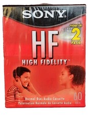 2 Pack Sony High Fidelity HF 90 Minute Audio Recording Blank Cassette Tapes NEW
