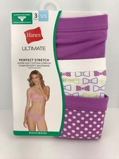 Women  s Hanes Underwear, Purple Bikini 95 Cotton, Size 5, 3 Pack, MSRP 22   