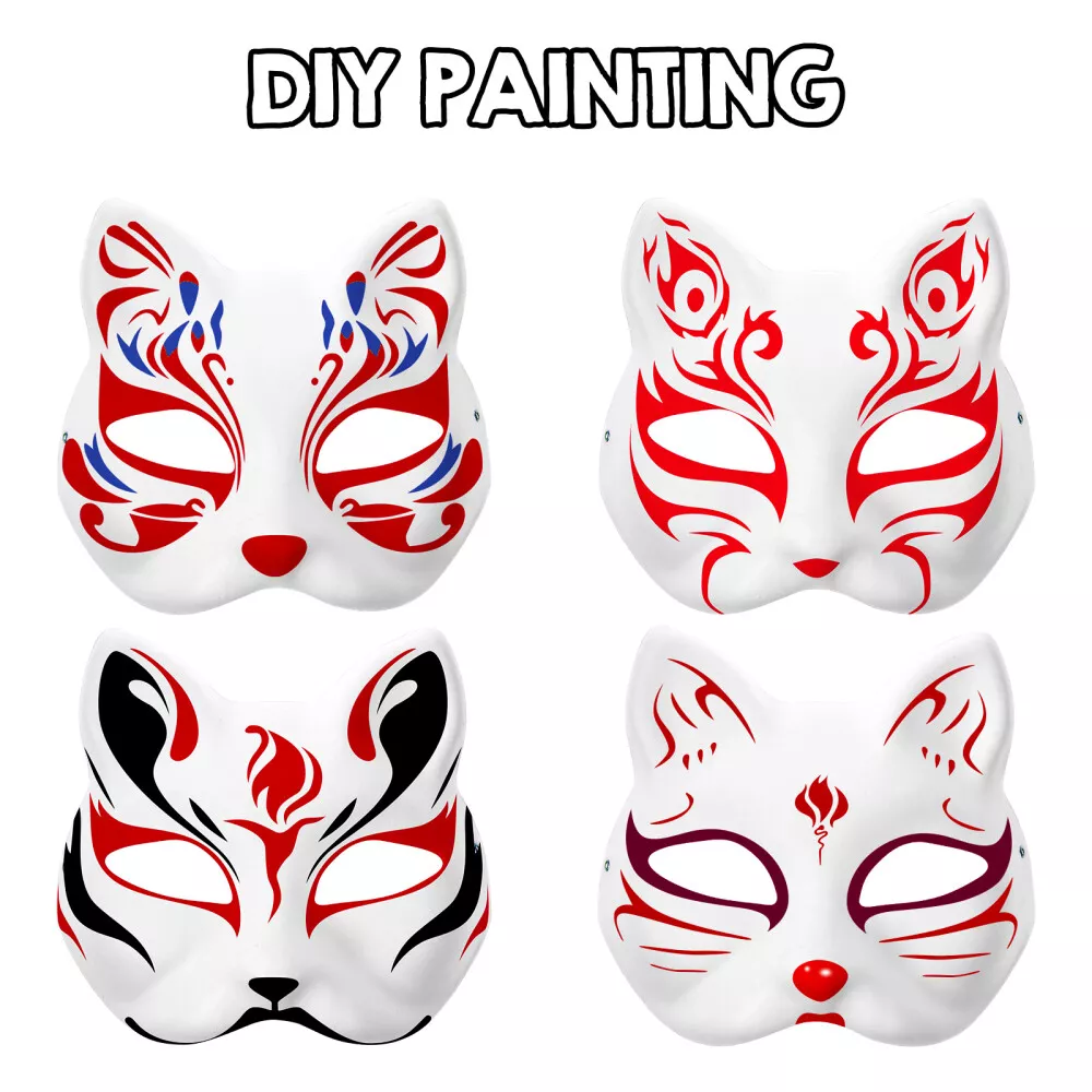 5 Pcs fox masks Cat Mask Therian Mask Hand-painted Mask Mask