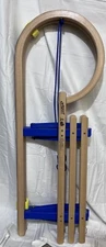Folding Traditional Horned Sled Sledge VT-SPORT Beechwood Pull Handle Polish